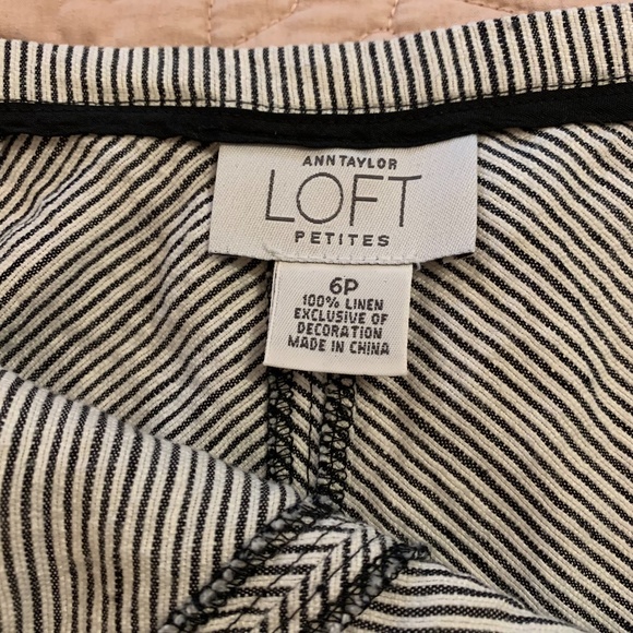 LOFT 100% Linen Nautical Stripe Skirt 6P - Picture 2 of 3